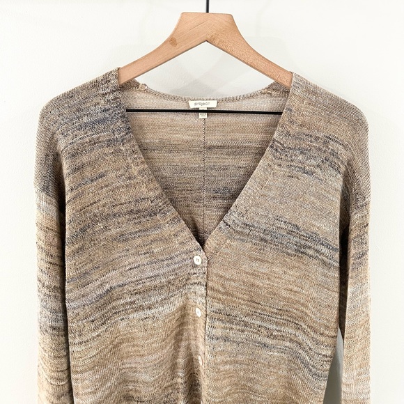 Project Long Sleeve Button Front Cardigan Brown Size Small - Picture 2 of 5